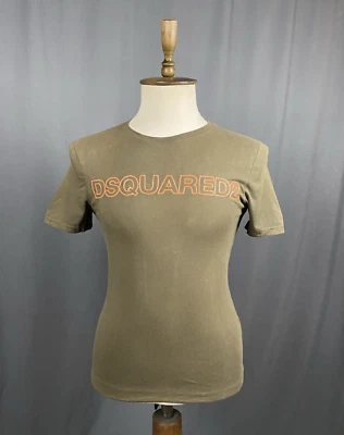Camiseta verde caqui con logotipo grande para hombre Dsquared2 talla M - Imagen 1 de 4