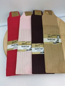 1950s Deadstock Socks Rib Knit VTG Sheer Dress Light Over the Calf Lot Of 4 Pair - Picture 1 of 9