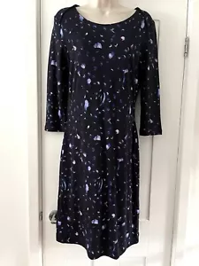Jerseykleid Jigsaw Größe S dunkelblau lila gemustert Stretch 3/4 Ärmel - Bild 1 von 10