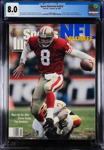 1993 Newsstand Sports Illustrated Football Steve Young 1st Cover RC CGC 8.0 - Picture 1 of 2