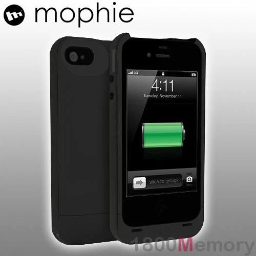 GENUINE Mophie Juice Pack Plus Battery Case for Apple iPhone 4 4S Black 2000mAh - Image 1 of 1