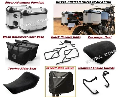 Royal Enfield " Silver Pannier Box COMBO PACK OF 7" per Himalayan & Scram 411cc - Immagine 1 di 4