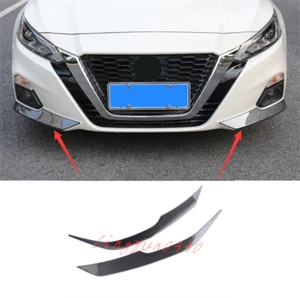2019-2022 For Nissan Altima Carbon Fiber Front Bumper Lip Corner Protector Trims - Imagen 1 de 5