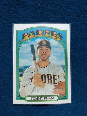 2021 Topps Heritage #411 Tommy Pham Short Print Padres - Image 1 of 2