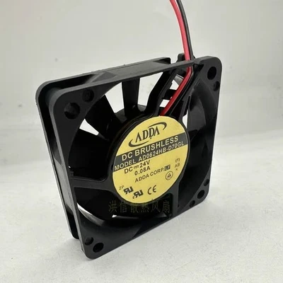 ADDA AD0624HB-D70GL DC24V 0.08A 60*60*15MM 2-Wire Inverter Cooling Fan - Image 1 of 3