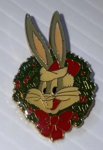 Vtg Warner Brothers 1989 Bugs Bunny Wreath Pin Pinnacle Designs Taiwan Gift - Picture 1 of 9