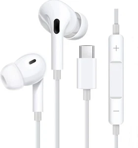 (2 zestawy) USB-C Typ C Przewodowe słuchawki douszne do iPhone 16 15 Pro Max Plus - Zdjęcie 1 z 2
