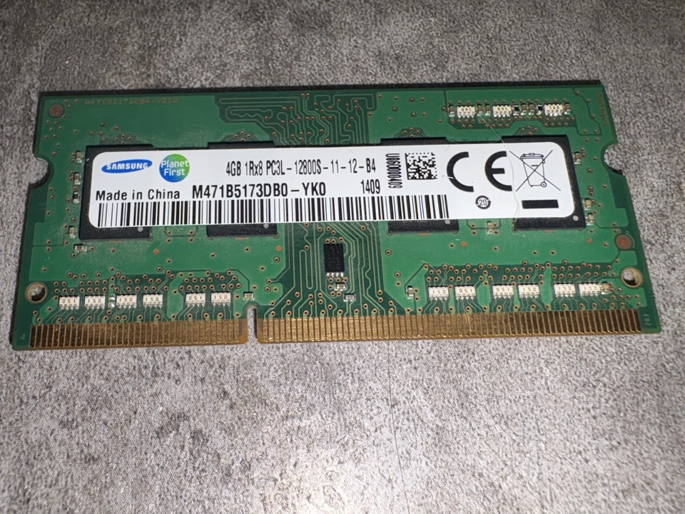 Samsung 4gb DDR3L Laptop Ram 1rx8 pc3L 12800S DDR3L computer laptop ram memory - Image 1 of 1