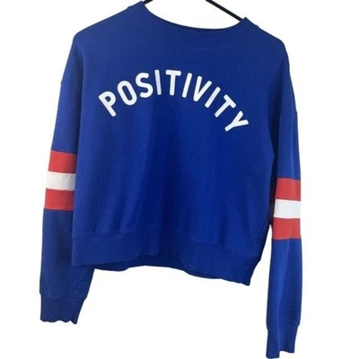 Arizona Shirt Womens Small Blue Crew Neck‎ Positivty Spell Out Sweatshirt Ladies - Image 1 of 4