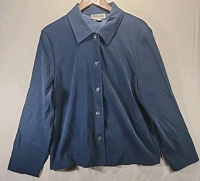 Briggs New York Women's Blue 5-Button Blazer Jacket Sz 1X No Shoulder Pads - Image 1 of 4
