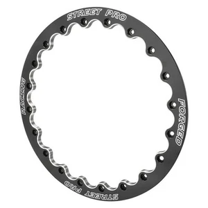 STP009-BL001-BK Street Pro 009 Series Rear Beadlock Ring 15'', Gloss Black Mille - Picture 1 of 2