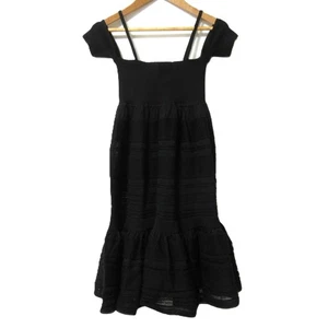 Chanel 07P Linen Cashmere Blend Off-Shoulder Mini Dress Black SA Used - Picture 1 of 8