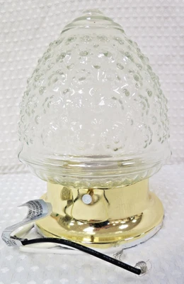 Aplique de techo o pared de bellota de vidrio - Globo texturizado con acabado de latón Foto 1 de 4