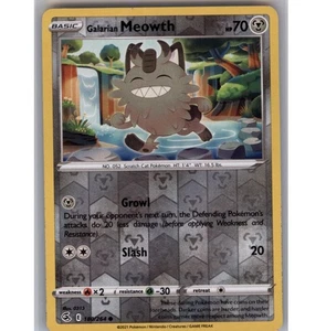 Galarian Meowth Reverse Holo Common SWSH08: Fusion Strike 180/264 NM - Picture 1 of 2