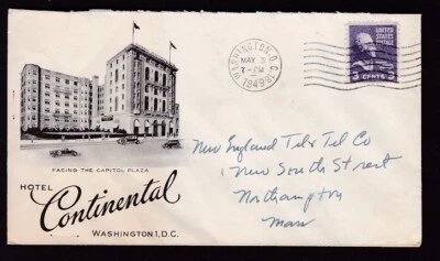 ADVERTISING - HOTEL CONTINENTAL, 1949, WASHINGTON, D.C. - Image 1 of 2