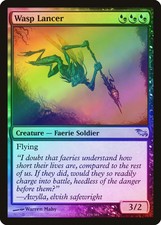Wasp Lancer FOIL Shadowmoor NM Blue Black Uncommon MAGIC MTG CARD ABUGames