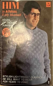 Vintage Knitting Patterns Him in Patons Book 716 Vests, Zip Jacket & Sweaters - Picture 1 of 6