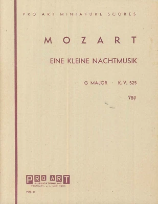 Mozart Eine Kleine Nachtmusik KV 525 Miniature Score 1946 Analysis Bio Pro Art - Image 1 of 4