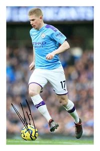 Impresión fotográfica firmada por Kevin DeBruyne A4 autógrafo Manchester City - Imagen 1 de 1