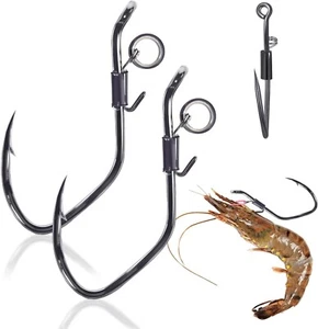Ganchos de pesca de camarón vivo 10/15 piezas - Ganchos a prueba de agua salada para caminante de camarones, 3X - Imagen 1 de 7