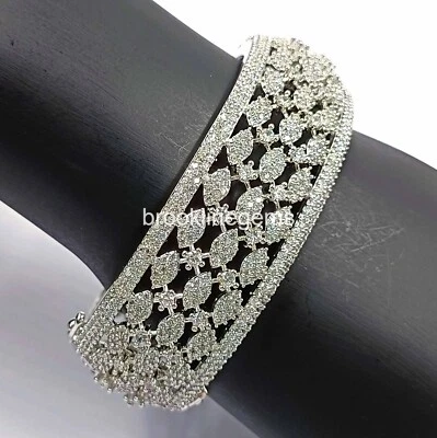 Ethnic Indian Jewelry Matt Silver Plated Bollywood Wedding Rajwadi Bangle NK - Imagem 1 de 4