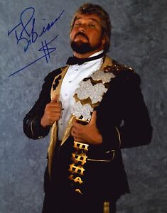 The Million Dollar Man Ted DiBiase Signed 11x14 Photo WWE Belt Autograph Blem 1