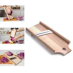 WOODEN CABBAGE VEGETABLE SHREDDER GRATER CUTTER SLICER PEELER SLICER 2 BLADES - Picture 1 of 8