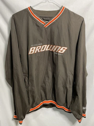 Cleveland Browns Sweater Mens Large Brown NFL Football Pullover Vintage Cover