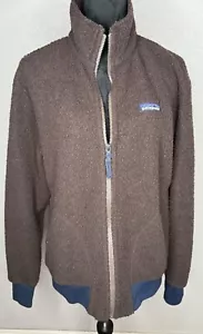 Patagonia Men's Sz Medium Full Zip Woolyester Fleece Jacket Brown Wool Blend - Picture 1 of 14