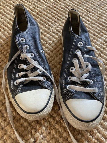 CONVERSE donna Chuck Taylor All Star pelle nera bassa UK 5 5