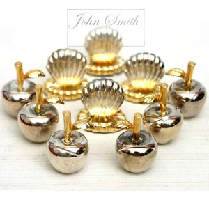 Seating Place Holder Silver Plated Gold Plated Apple and Scallop in Case - Picture 1 of 5