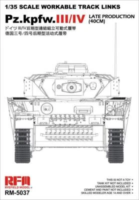 Rye Field Model RM-5037 - 1/35 Pz.Kpfw.III/IV Late Production (40cm) Tracks -Neu
