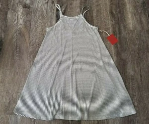 MOSSIMO SUPPLY Co. Dress Sz Large SUMMER DRESS Black White Stripe NWT ~Stretch - Picture 1 of 3
