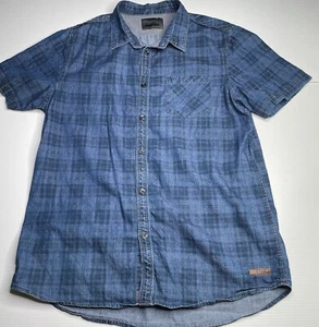 Mossimo Short Sleeve Button Up Shirt Mens Size L Blue Casual Style Fashion Fit - Picture 1 of 12