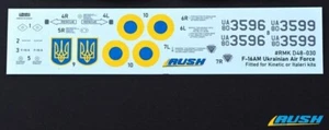 RUSH 1/144 Scale Ukrainian Airforce F-16A Fighter Jet Decals - Picture 1 of 3