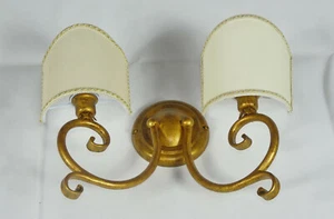 Classica applique con 2 luci in oro antico e con ventole camera da letto art.427 - Picture 1 of 3