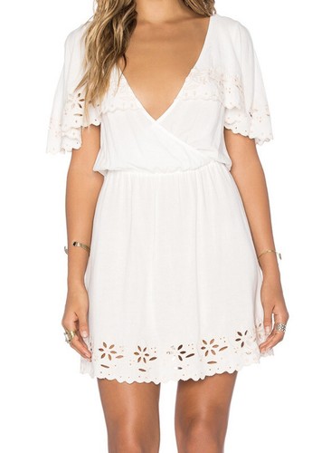 OFF WHITE Abito MINKPINK bianco sporco ombre taglia S