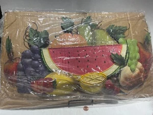 Metal Wall Art Vivid Colored Fruit Kitchen Patio Décor 33.5" X 13" - Picture 1 of 1