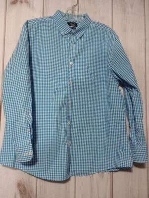 Penguin Shirt Men's 16.5 Blue White Gingham Long Sleeve Button Front - Image 1 of 4