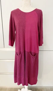Gudrun Sjoden lila geblümtes Jerseykleid Largenlook Gr. M 3/4 Ärmel Taschen - Bild 1 von 5
