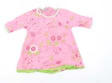 Minymo Girls Multicoloured Floral 100% Cotton Shirt Dress Size 4 Years Round Nec