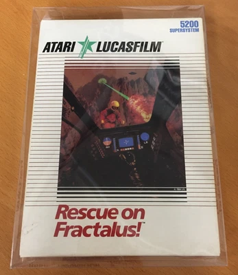 NEW sealed RESCUE ON FRACTALUS! Atari 5200 LUCASFILM 1984 w/ BOX PROTECTOR - Image 1 of 4