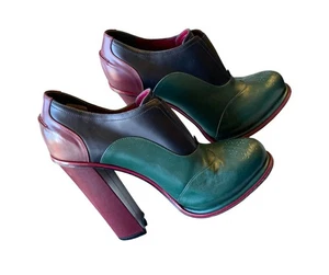 Tommy Hilfiger Womens Colorblock Leather Heeled Ankle Boots 40 UK Sz 9 * M01 E - Picture 1 of 5