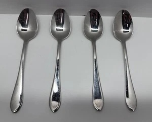 Retroneu ROSEANNE 18-8 Korea Stainless Flatware Set of 4 Place Oval Spoon 7 1/4" - Picture 1 of 4