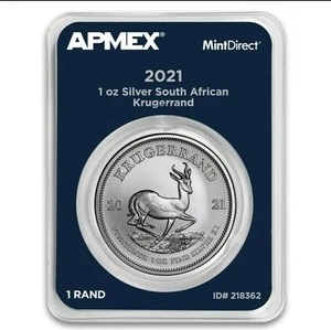 2021 South Africa 1 oz Silver Krugerrand (MintDirect® Single) MILK SPOTS #10 - Picture 1 of 8