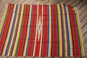VINTAGE TURISTICO CHIMAYO ZAPOTEC NATIVO MESSICANO TESSUTO FINEMENTE TESSUTO 89 X 44 - Foto 1 di 9