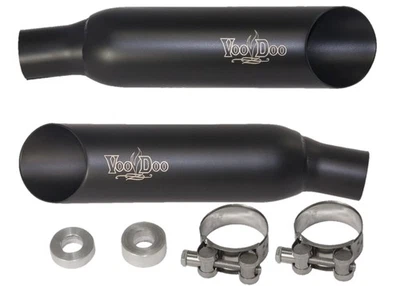Silenciadores sin cordones dobles cortos negros vudú VEBUSAK8B para Suzuki Hayabusa 08-20 Foto 1 de 4