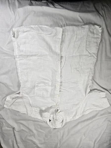 Tasso Elba Hemd Herren Medium Weiß 100% Leinen Kurzarm Knopfleiste - Bild 1 von 8