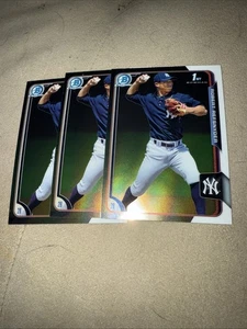 (3x) Rob Robert Refsnyder 2015 Bowman 1st Chrome Lot Boston Red Sox Yankees - Picture 1 of 1