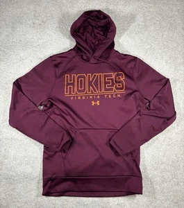 Virginia Tech Hokies Under Armour Hoodie Mens Small Dri Fit NCAA Sweatshirt - Picture 1 of 5